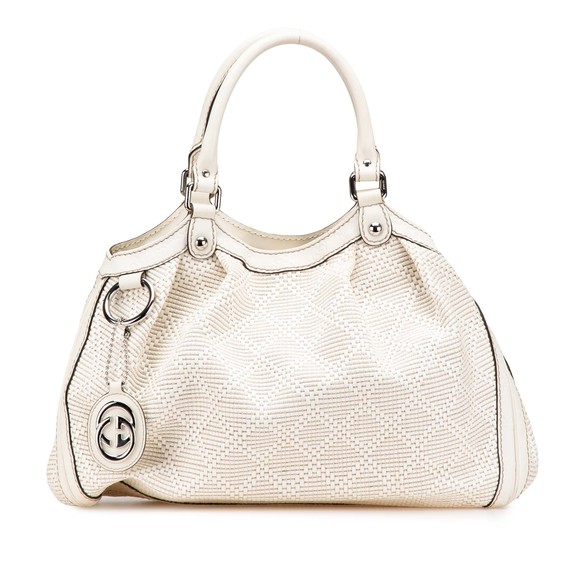 Pre-Loved Gucci Medium Diamante Raffia Sukey Tote - Picture 1 of 12